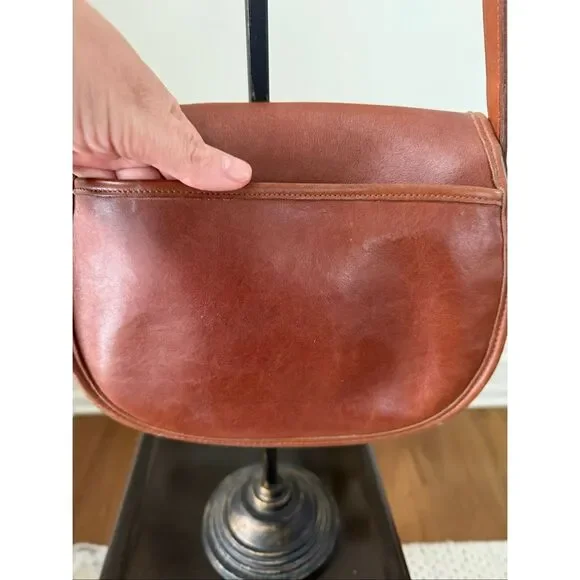 Vintage 90s Coach Prairie Bag 9954 British Tan Leather Flap Turnlock Crossbody B - Picture 14 of 14